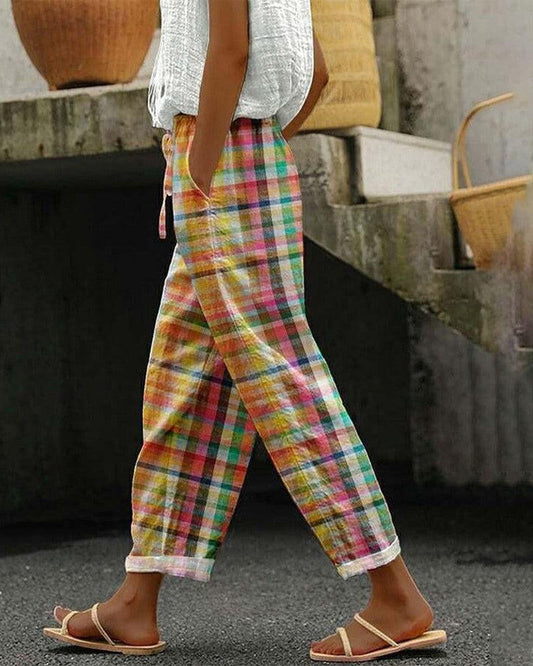 Abby | Casual Geruite Broek