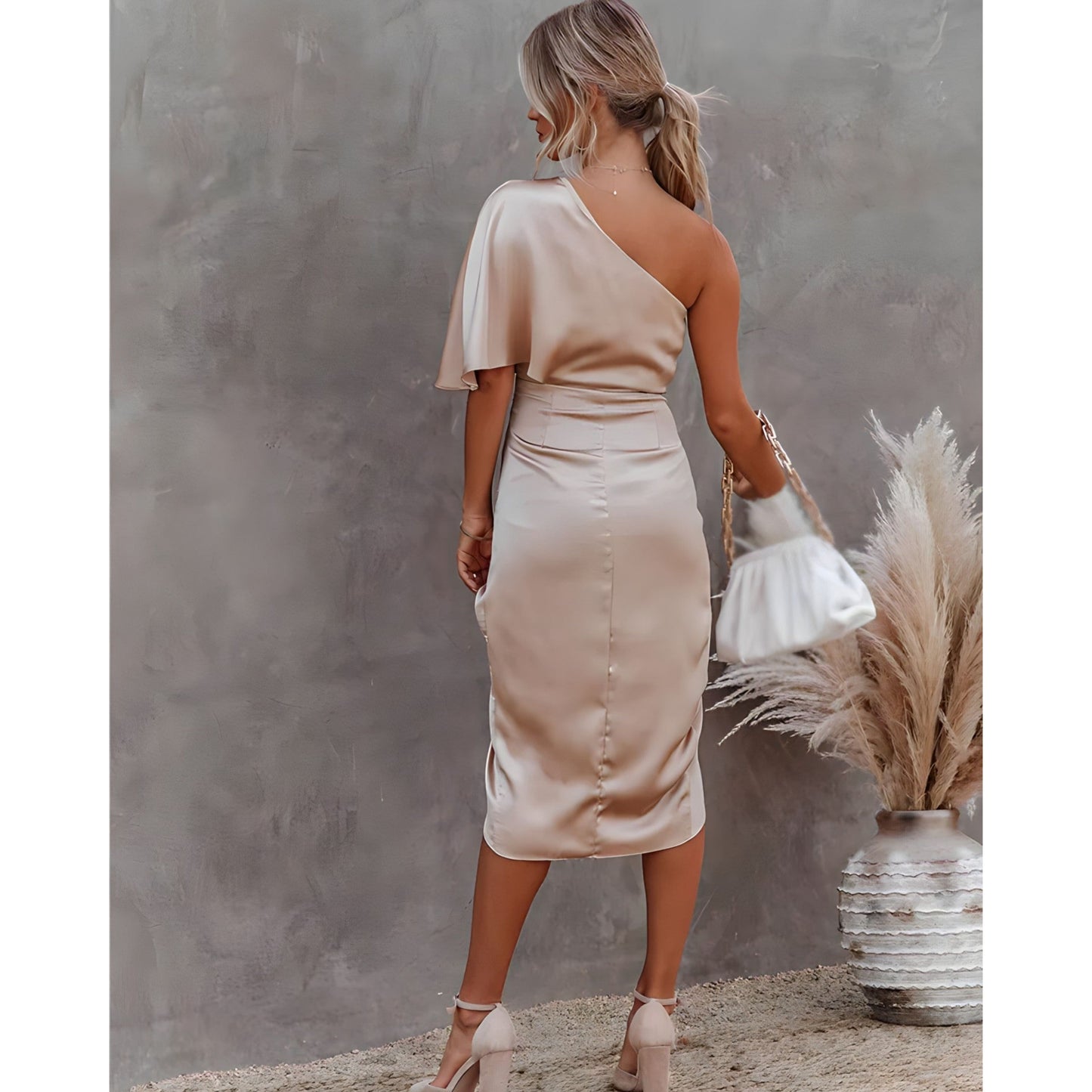 Blanchiena | Dames Party Jurk | Gedrapeerde Split