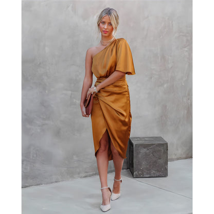 Blanchiena | Dames Party Jurk | Gedrapeerde Split