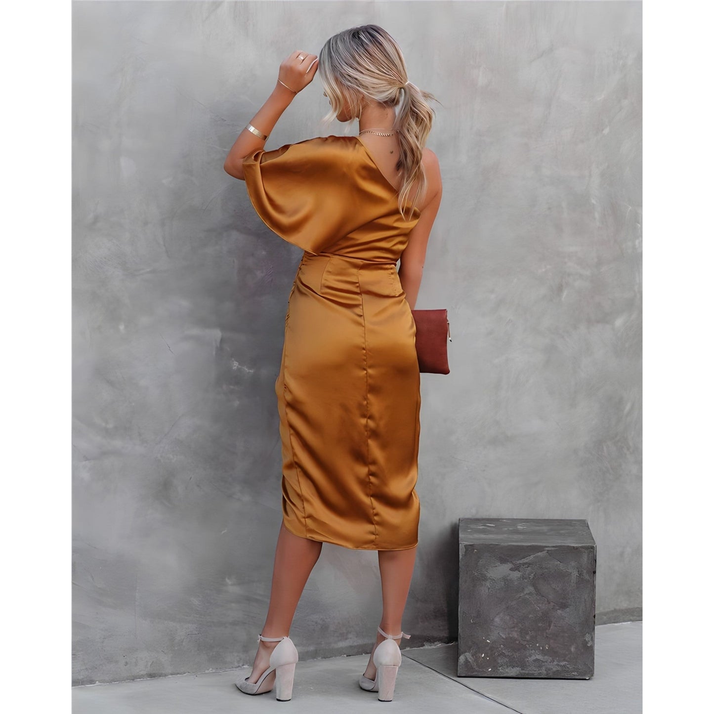 Blanchiena | Dames Party Jurk | Gedrapeerde Split
