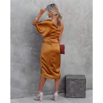 Blanchiena | Dames Party Jurk | Gedrapeerde Split