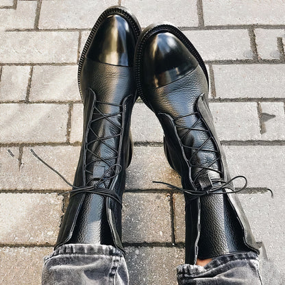 Appolinde | Dames Lace-Up Laarzen | Chunky Heel