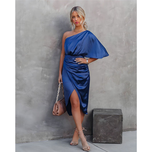 Blanchiena | Dames Party Jurk | Gedrapeerde Split