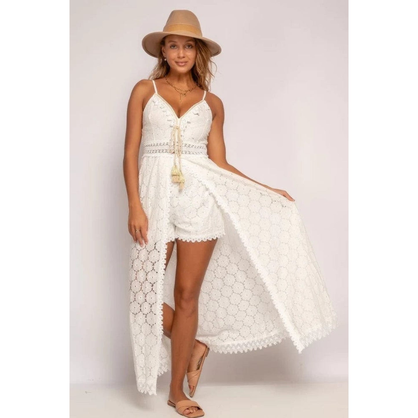 Dames Ibiza Chic Jurk | Wit