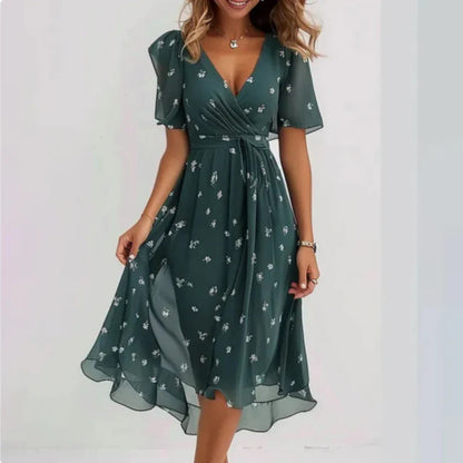 Dames Midi Jurk | V-Hals