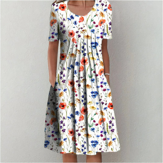 Aelgonde | Dames Casual Jurk | Korte Mouwen