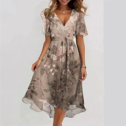 Dames Midi Jurk | V-Hals