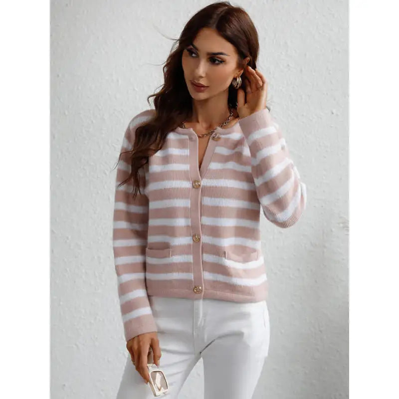 Jennessa | Stijlvol  Gestreept Gebreid Vest