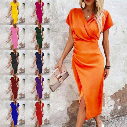 Dames V-hals Midi Jurk | Casual