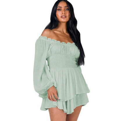 Asmara | Dames Off-Shoulder Jurk | Ruffled Flare Ontwerp