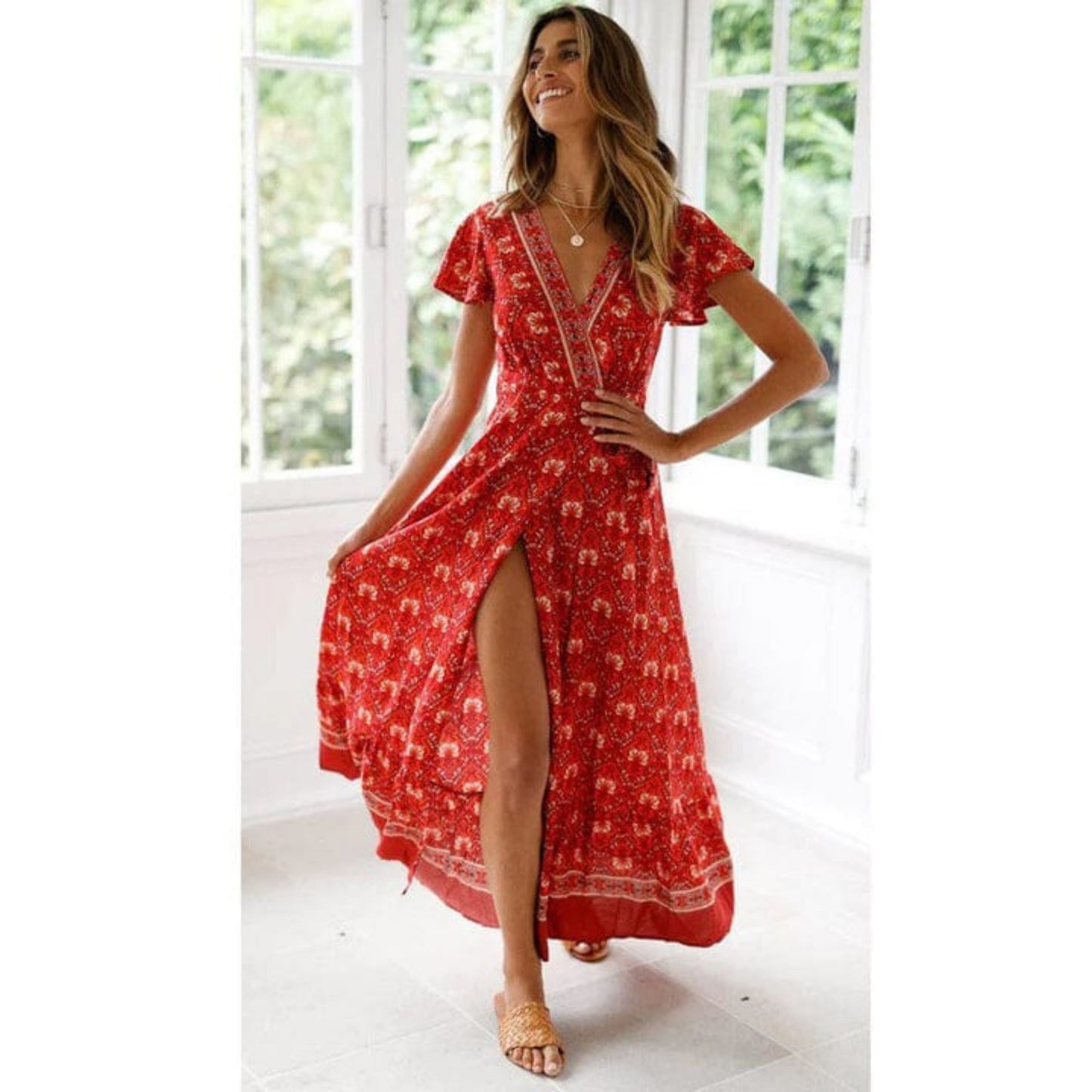 Dames Ibiza Maxi Jurk | Split