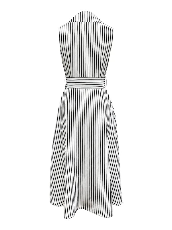 Charissa | Elegante Mouwloze Gestreepte Jurk