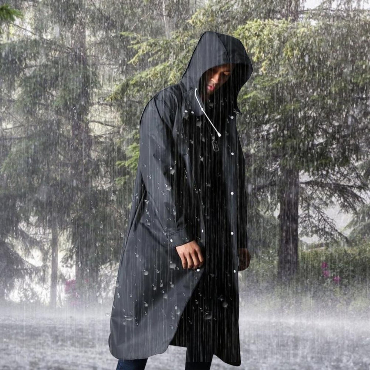 Adriaenrick | Heren Lange Regenjas | Waterdicht met Capuchon