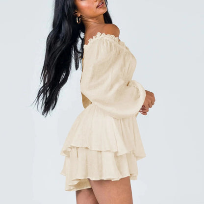 Asmara | Dames Off-Shoulder Jurk | Ruffled Flare Ontwerp