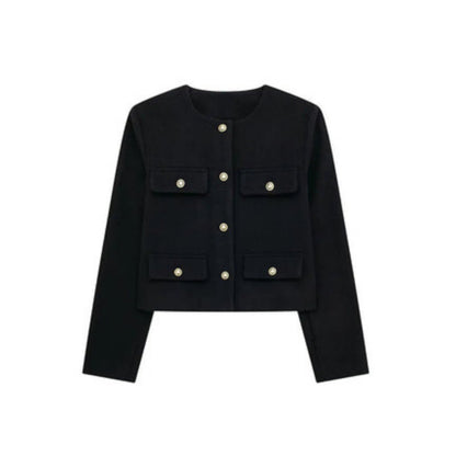 Douweline | Dames Korte Jas | Gouden Knoopdetails