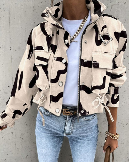 Airene | Trendy Abstracte Print Jas