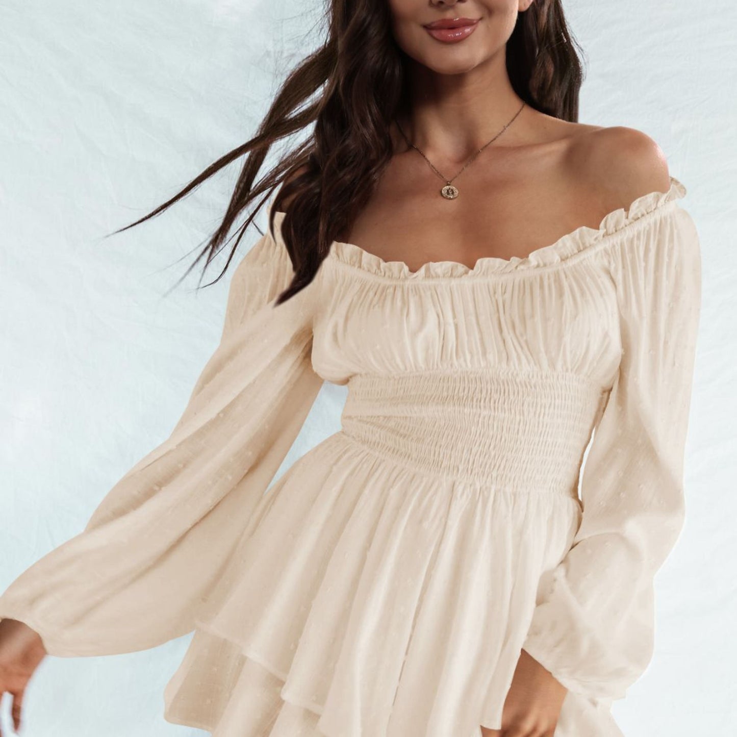 Asmara | Dames Off-Shoulder Jurk | Ruffled Flare Ontwerp