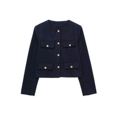Douweline | Dames Korte Jas | Gouden Knoopdetails