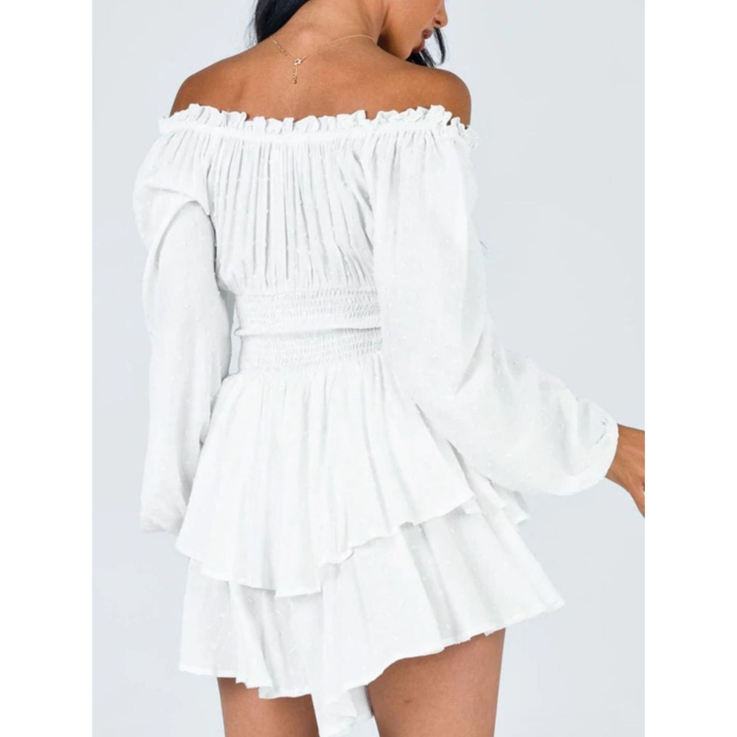 Asmara | Dames Off-Shoulder Jurk | Ruffled Flare Ontwerp