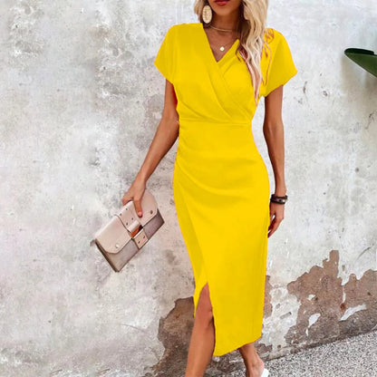 Dames V-hals Midi Jurk | Casual