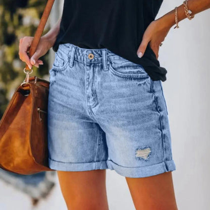 Dorienne | Dames Korte Broek | Versleten Look