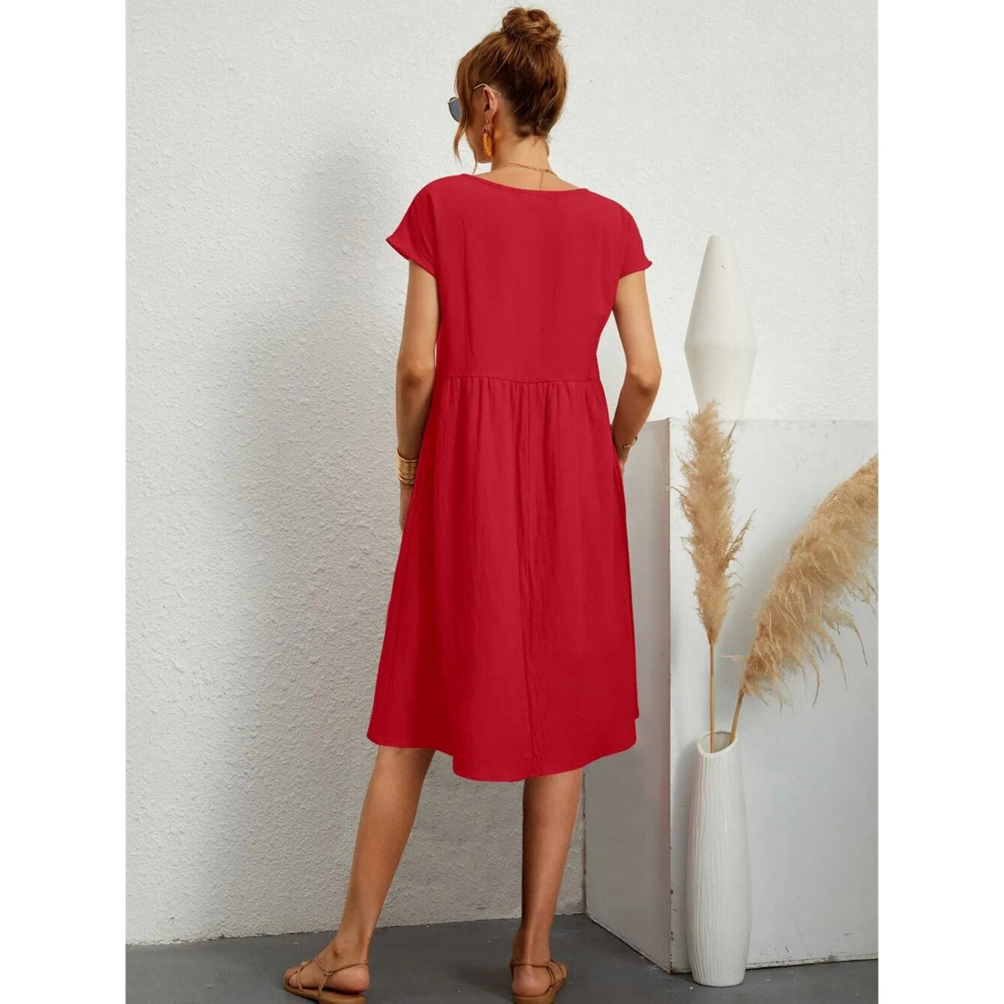 Dames Midi Jurk | Korte Mouwen