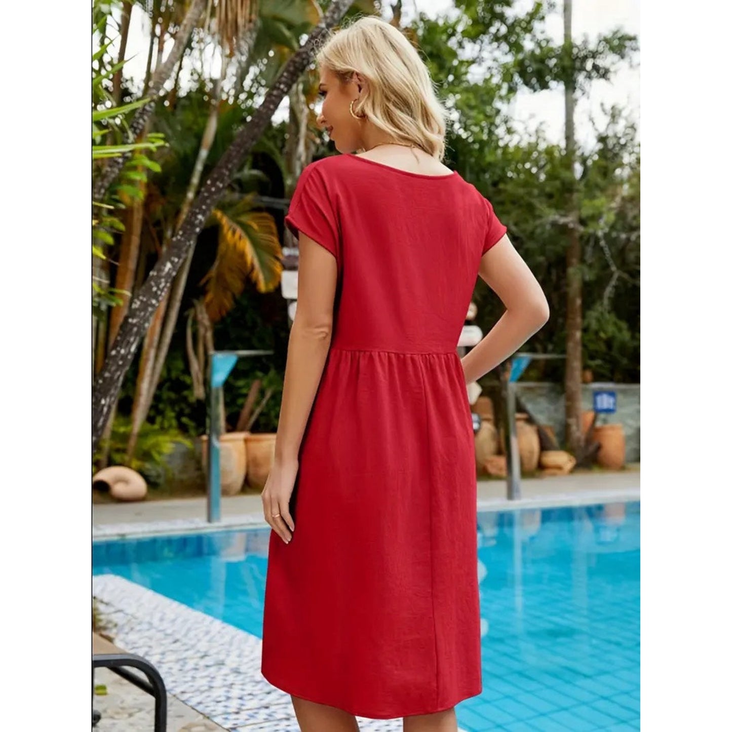 Dames Midi Jurk | Korte Mouwen