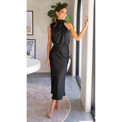 Douwika | Dames Maxi Jurk | Halternek