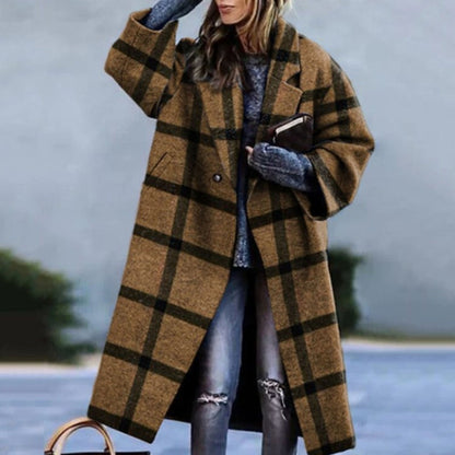 Aafgerda | Dames Lange Jas | Oversized Kleurblok