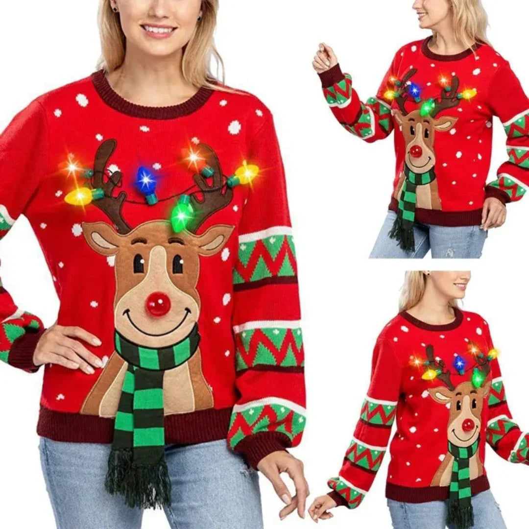 Casey | Kersttrui Met Rendierprint