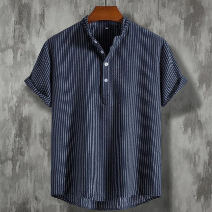 Mael | Comfortabele Gestreept Henley Overhemd