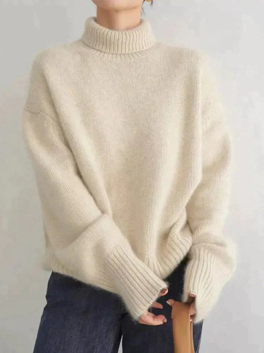 Dames Coltrui – Wol – Oversized Pasvorm – Ribboord – Lage Schouwnaden