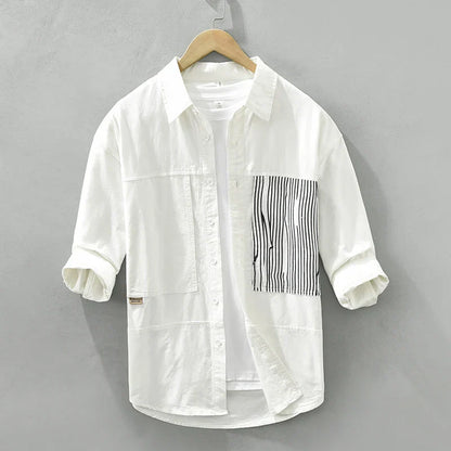 Ryland | Gestreepte Patchwork Overhemd
