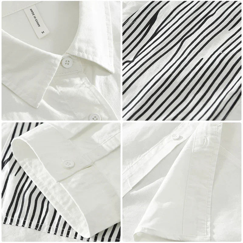Ryland | Gestreepte Patchwork Overhemd