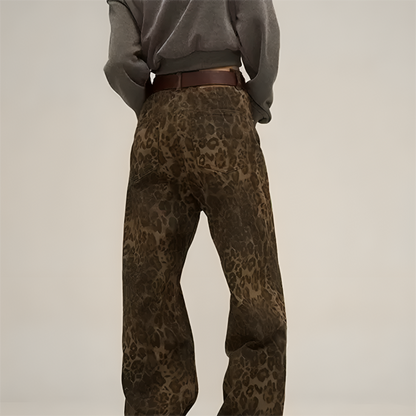 Laurien | Luipaard Wijde Broek Stijl