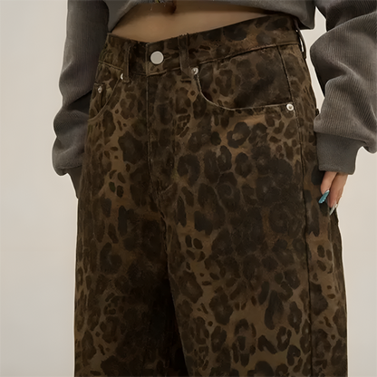 Laurien | Luipaard Wijde Broek Stijl