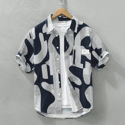 Eryndric | Ademend Abstract Print Overhemd