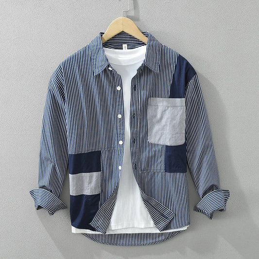 Quintros | Gestreept Patchwork Overhemd