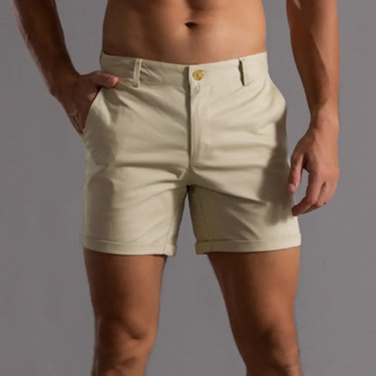 Heren chino short – Slim fit – Ademende stof – Halflange pasvorm – Tailored look
