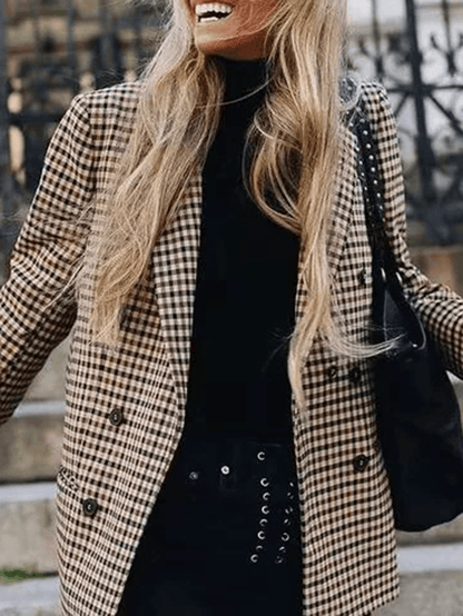 Lillie | Trendy Oversized Geruite Blazer