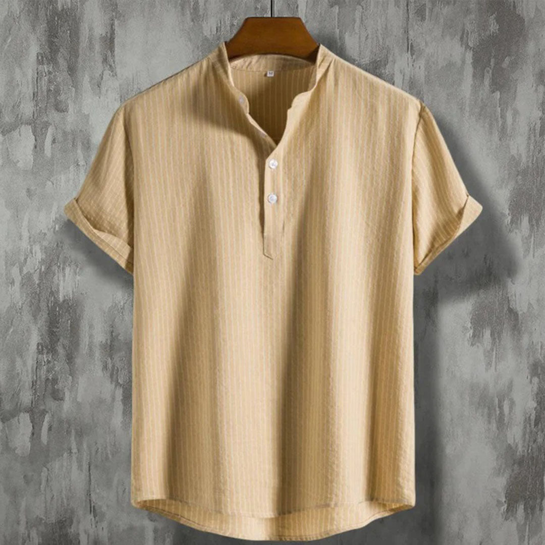 Mael | Comfortabele Gestreept Henley Overhemd