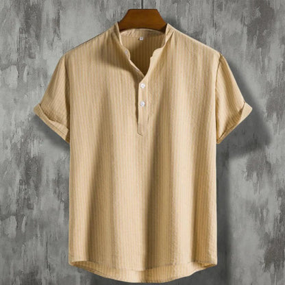 Mael | Comfortabele Gestreept Henley Overhemd