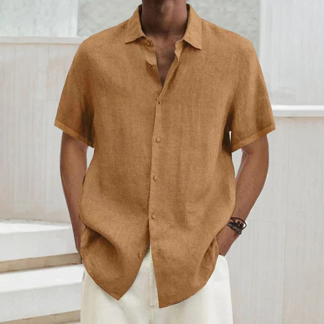 Heren Overhemd Korte Mouw – Relaxte Pasvorm – Ademend Materiaal – Casual Stijl