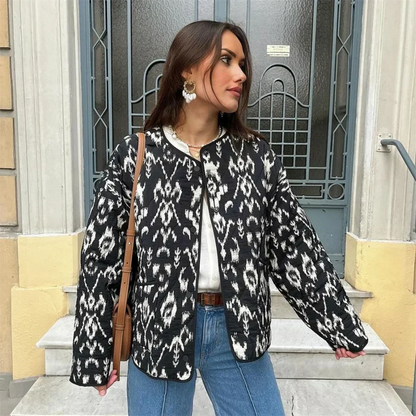 Farrell | Warme Geprint Oversized Jas