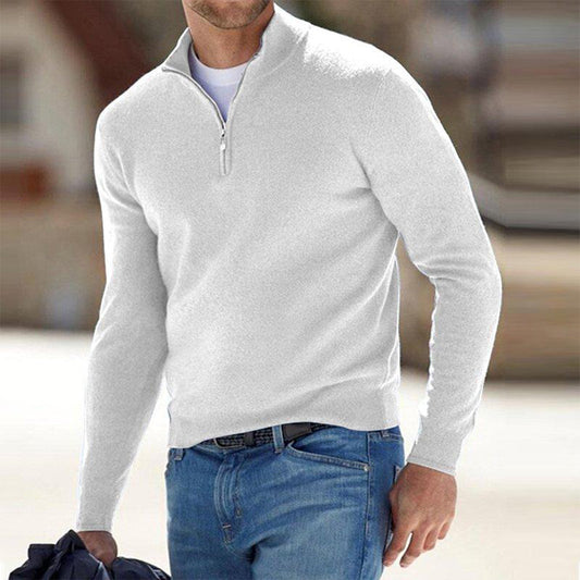 Heren sweatshirt – Slim fit – Lichtgewicht katoenmix – Half zip – Lange mouwen