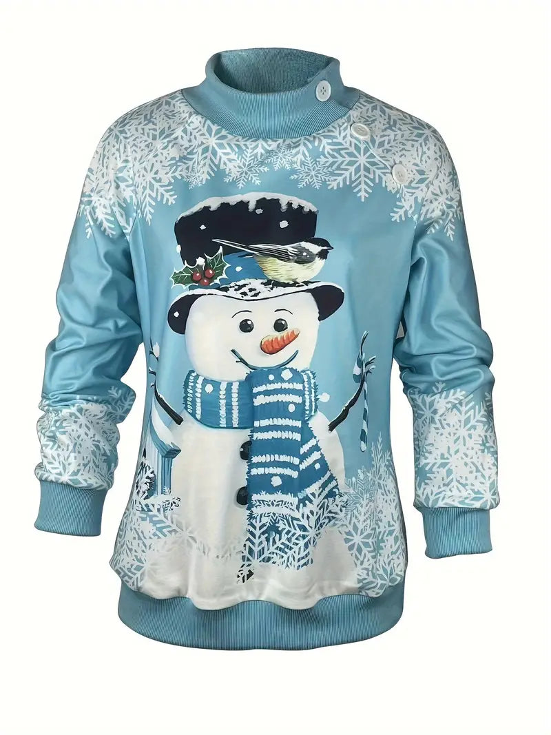 Almira | Feestelijk Sweatshirt met Sneeuwpop