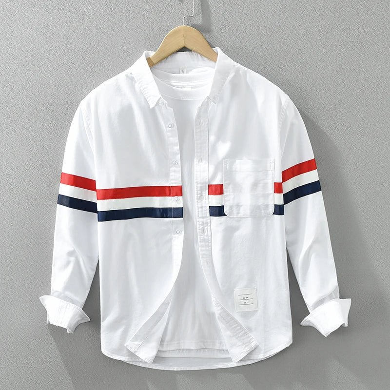 Yarvin | Gestreept Patchwork Overhemd
