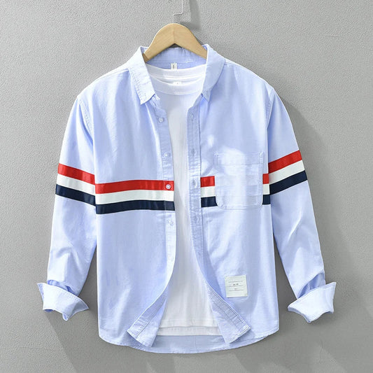 Yarvin | Gestreept Patchwork Overhemd