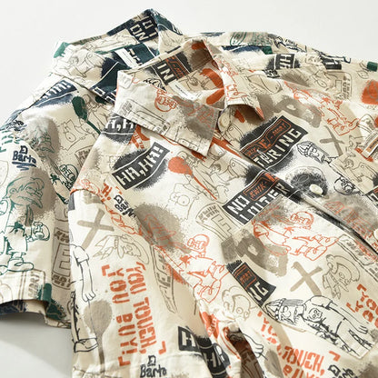 Manorin | Casual Print Overhemd Heren
