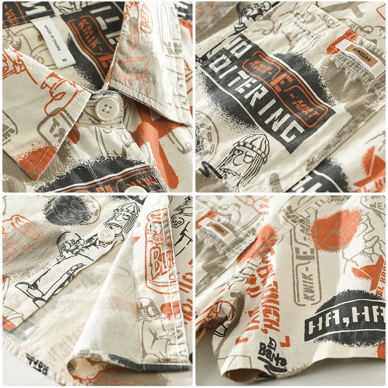 Manorin | Casual Print Overhemd Heren